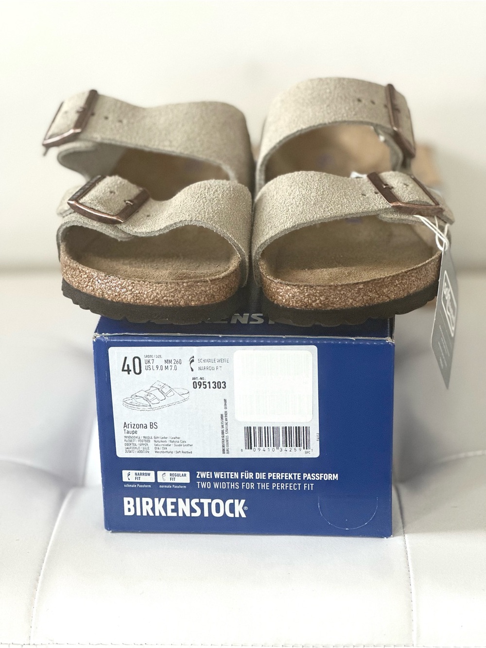 Birkenstock Arizona Soft Footbed Sandals Taupe NWT-Size 40 US Size W9-9.5/M7-7.5 - Picture 3 of 6